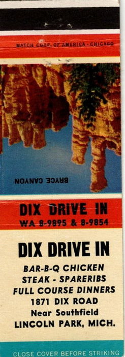 Dix Drive-In - Matchbook